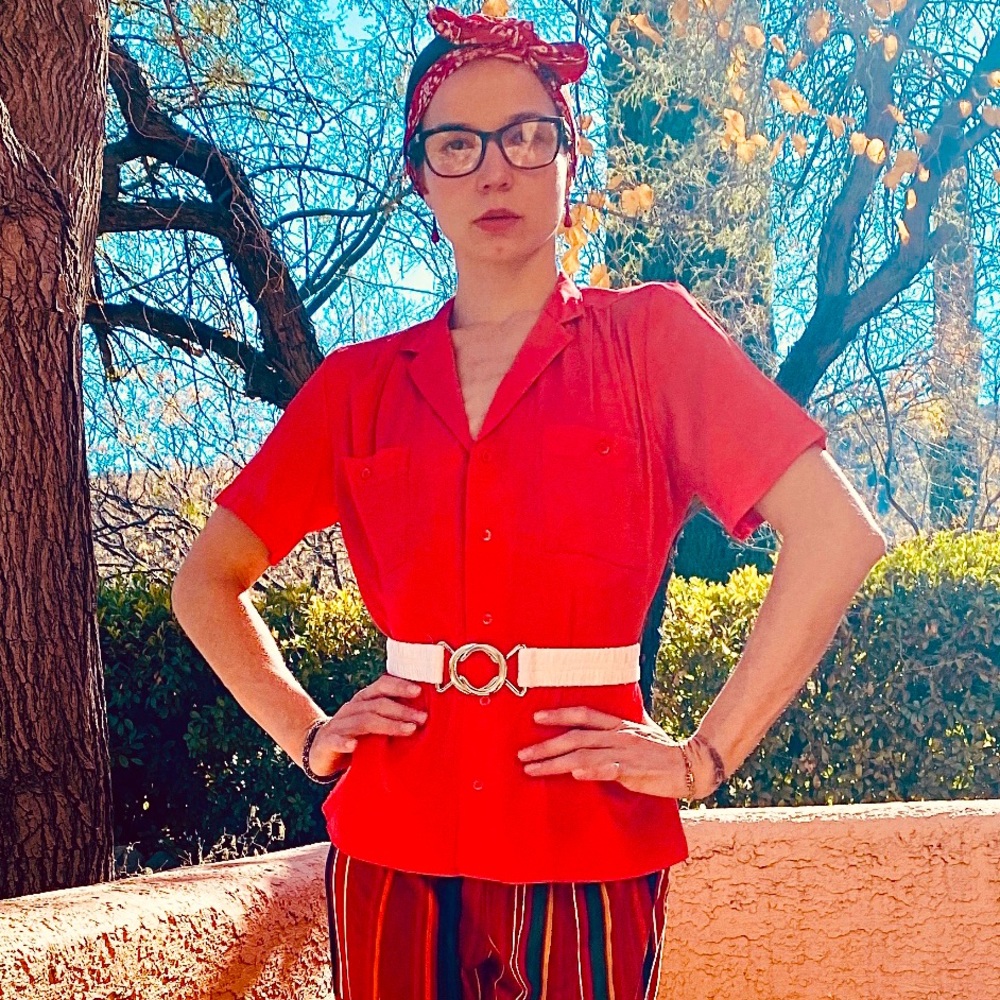 80’s Levi Strauss and Co. Red Satiny Blouse
